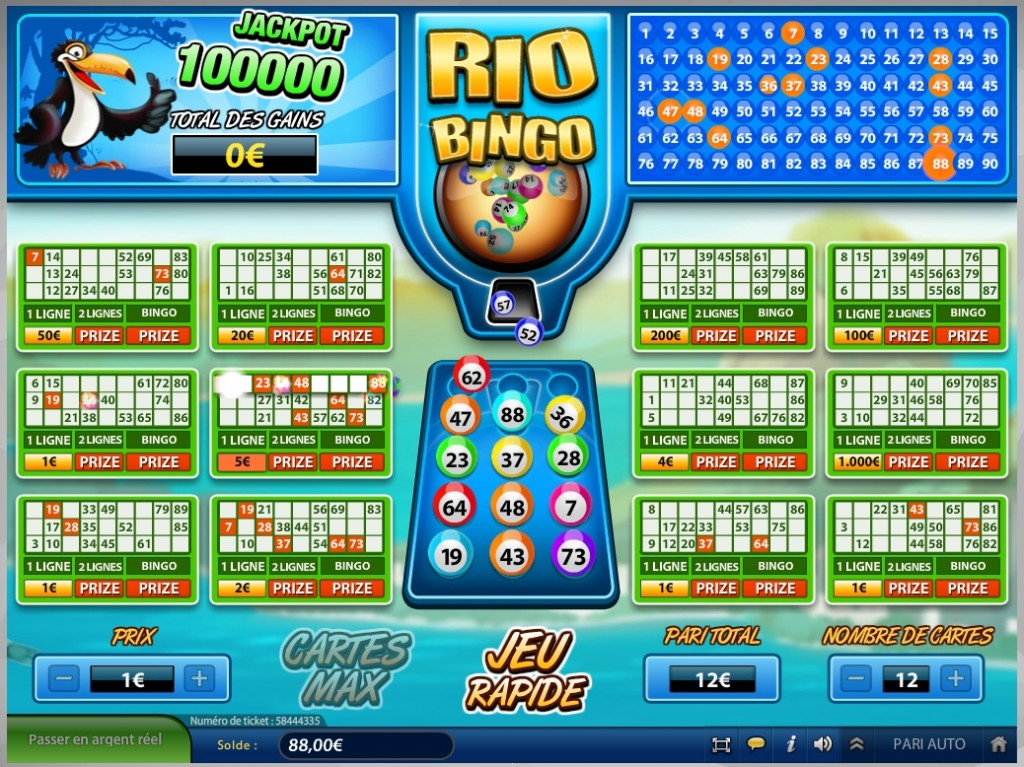 jeu Rio Bingo